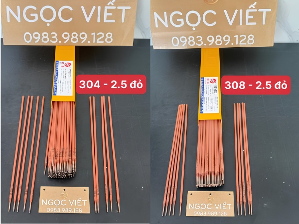 Que hàn inox 2.5 ly cho đường hàn sáng bóng và có tính thẩm mỹ cao